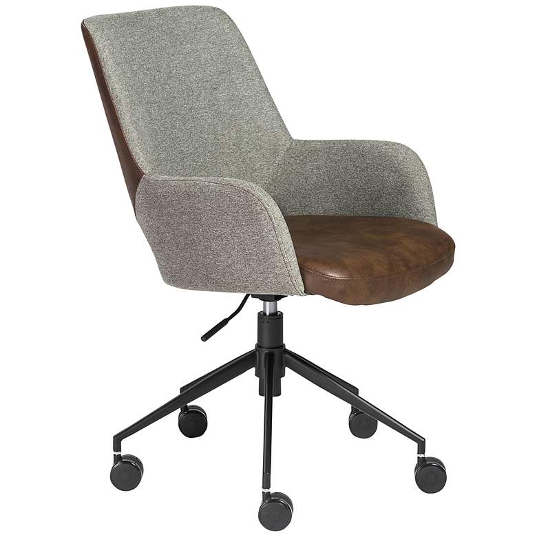 Image 1 Desi Gray and Light Brown Adjustable Office Chair