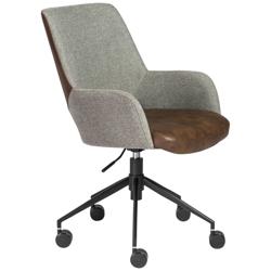 Desi Gray and Light Brown Adjustable Tilt Office Chair