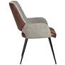 Desi Gray Fabric and Light Brown Faux Leather Armchair in scene