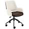 Desi Ivory and Brown Adjustable Office Chair