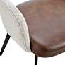 Desi Ivory Fabric and Brown Faux Leather Armchair