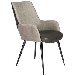 Desi Light Gray Fabric and Dark Gray Faux Leather Armchair
