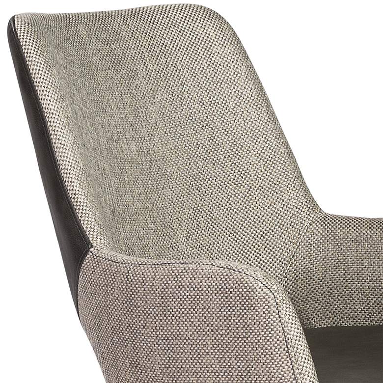 Image 3 Desi Light Gray Fabric and Dark Gray Faux Leather Armchair more views