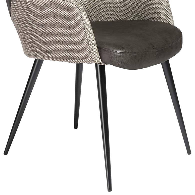 Image 4 Desi Light Gray Fabric and Dark Gray Faux Leather Armchair more views