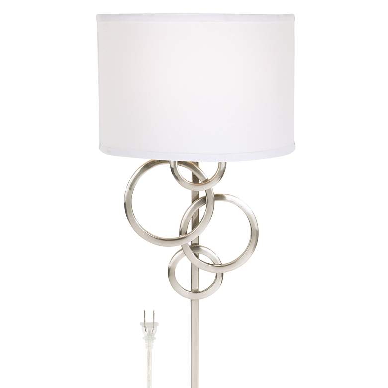 Image 3 Design Circles Plug-In Wall Sconce with Cord Cover and USB Dimmer