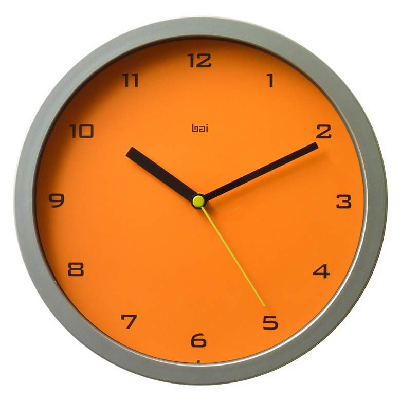 Image 1 Designer 10 inch Wide Tangerine Wall Clock