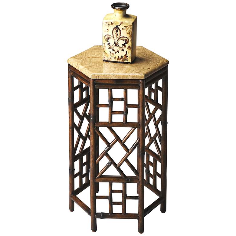 Image 1 Designer&#39;s Edge Fossil Bamboo Accent Table