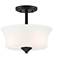 Designers Fountain Bronson 12" Black Finish White Glass Ceiling Light