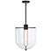 Designers Fountain Skylar 15" Matte Black Clear Glass Bowl Pendant