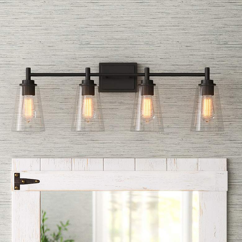 Image 1 Designers Fountain Westin 31" Wide Matte Black 4-Light Bath Light