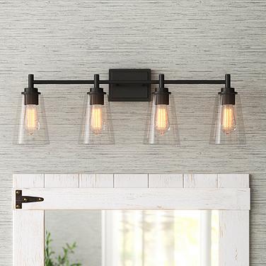 Designers Fountain Westin 31" Wide Matte Black 4-Light Bath Light