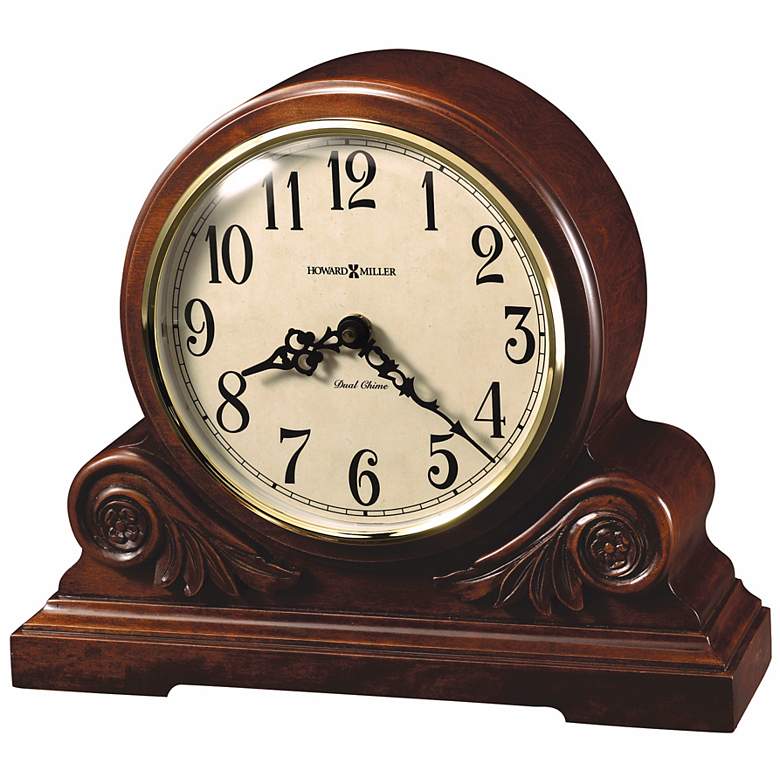 Image 1 Desiree 12 1/4 inch Wide Chiming Table Mantel Clock