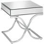 2_Desiree 23 1/2" Wide Silver Mirror Top and Chrome End Table