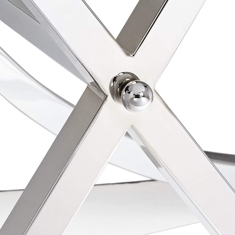 Image 5 Desiree 23 1/2" Wide Silver Mirror Top and Chrome End Table more views