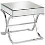 6_Desiree 23 1/2" Wide Silver Mirror Top and Chrome End Table more views