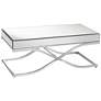 3_Desiree 47 1/2" Wide Silver Mirror and Chrome Coffee Table
