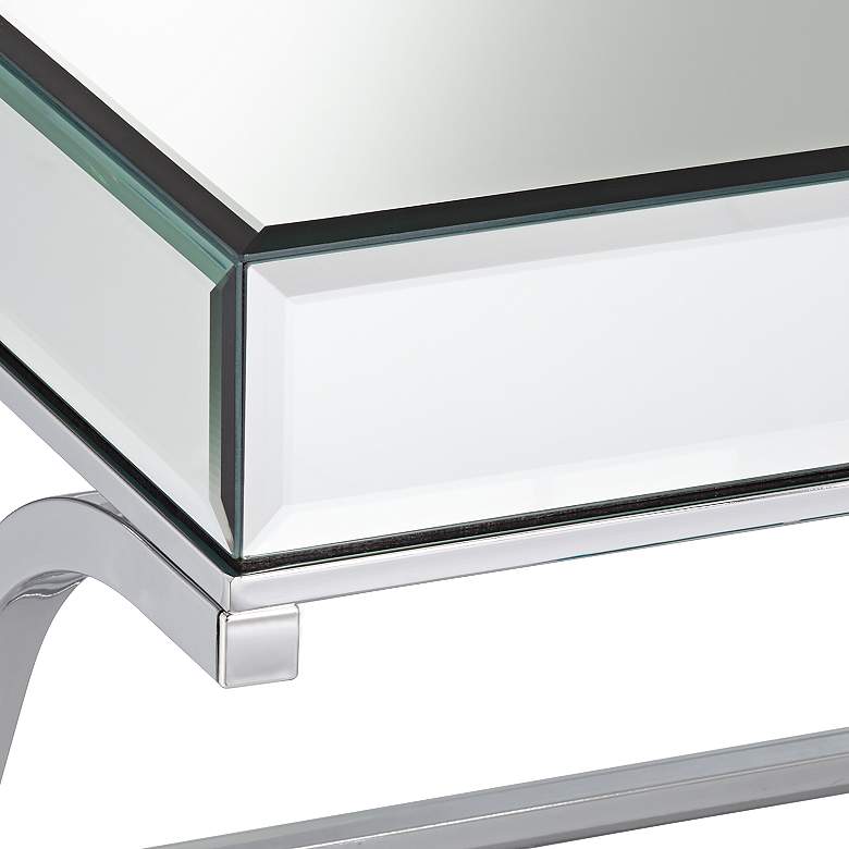 Image 5 Desiree 47 1/2" Wide Silver Mirror and Chrome Coffee Table more views