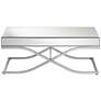 7_Desiree 47 1/2" Wide Silver Mirror and Chrome Coffee Table more views