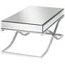 Desiree 47 1/2" Wide Silver Mirror and Chrome Coffee Table in scene