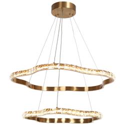 Deslumbrante 25 1/2"W Plating Brass 2-Tiered LED Chandelier