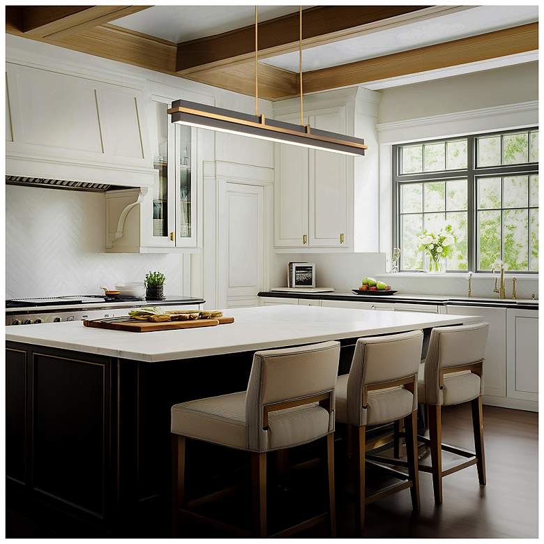 Image 5 Desmond 4"H x 48.25"W 1-Light Linear Pendant in Black more views