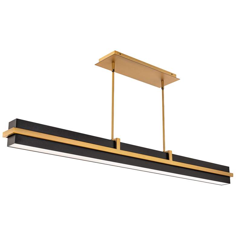 Image 1 Desmond 4"H x 48.25"W 1-Light Linear Pendant in Black