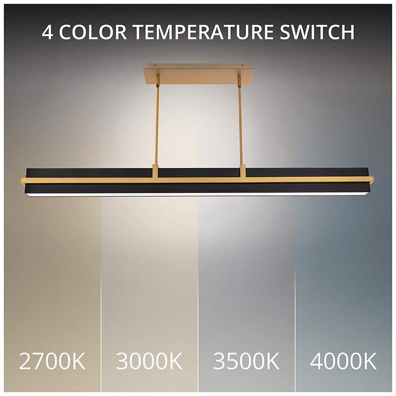 Image 2 Desmond 4"H x 48.25"W 1-Light Linear Pendant in Black more views
