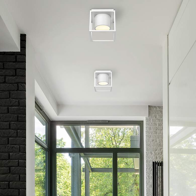 Image 7 Desmond 7 1/8" Wide LED Flush Mount in Matte White with Matte White Sh more views