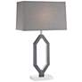 Desmond Charcoal Gray Table Lamp with LED Night Light