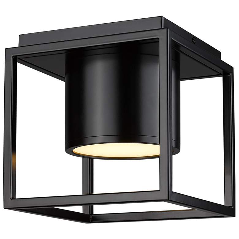 Image 1 Desmond LED Flush Mount in Matte Black with Matte Black Shade