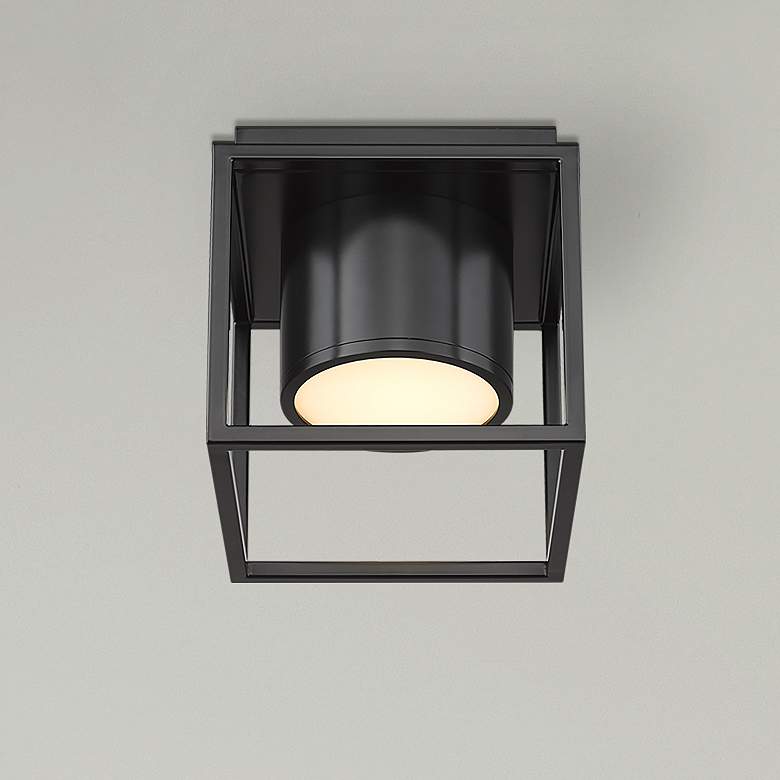 Image 1 Desmond LED Flush Mount in Matte Black with Matte Black Shade