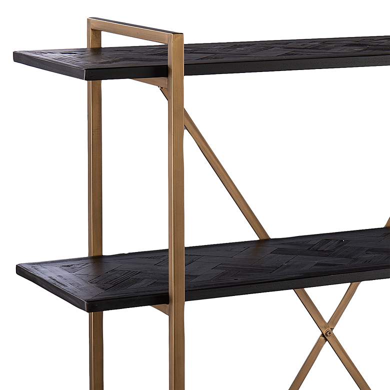 Image 3 Dessingham 52" Wide Black Stained 3-Shelf Bookshelf more views