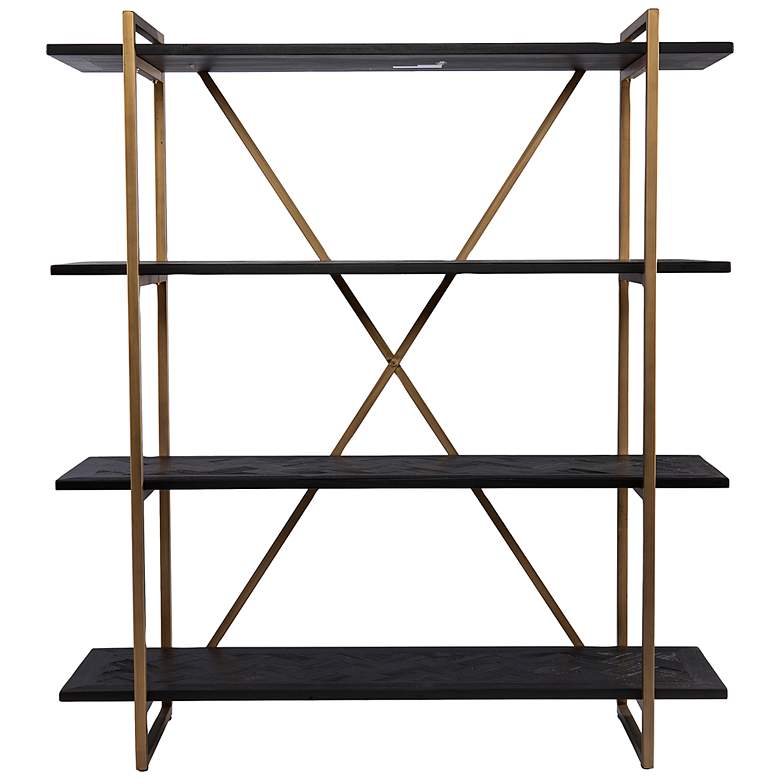 Image 5 Dessingham 52" Wide Black Stained 3-Shelf Bookshelf more views