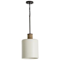 Destin 11 1/2"W Dark Pewter Mini Pendant w/ Ceramic Shade