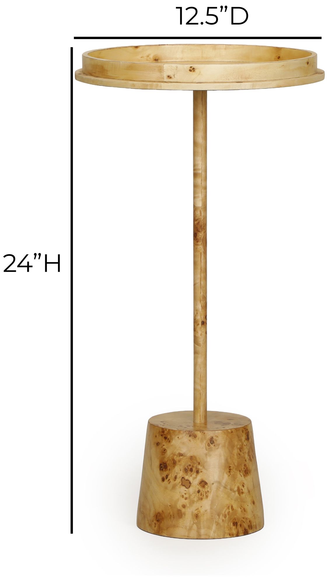 Image 7 Destin Burl Designer Side Table more views