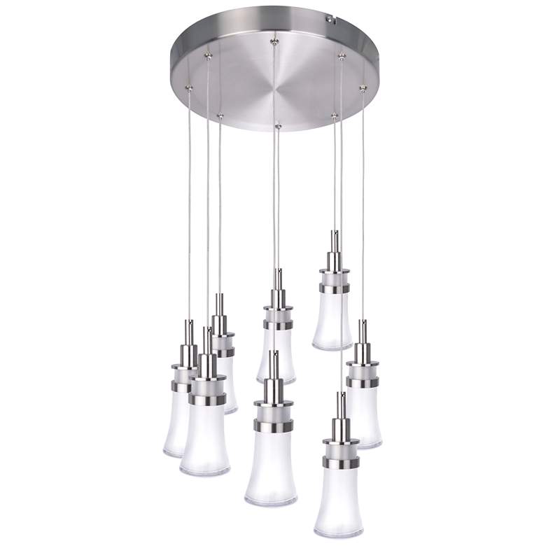 Image 1 Destiny 8-Light Polished Nickel Metal and Glass Chandelier