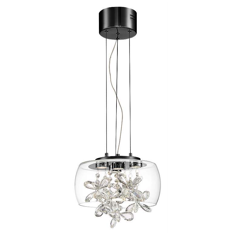 Image 1 Destiny LED 11 IN Glass Crystal Black Mini-Pendant
