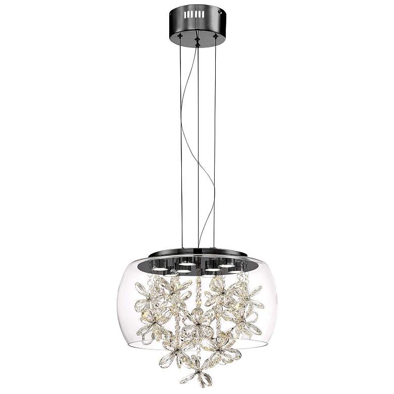 Image 1 Destiny LED 16 In Glass Crystal Black Pendant