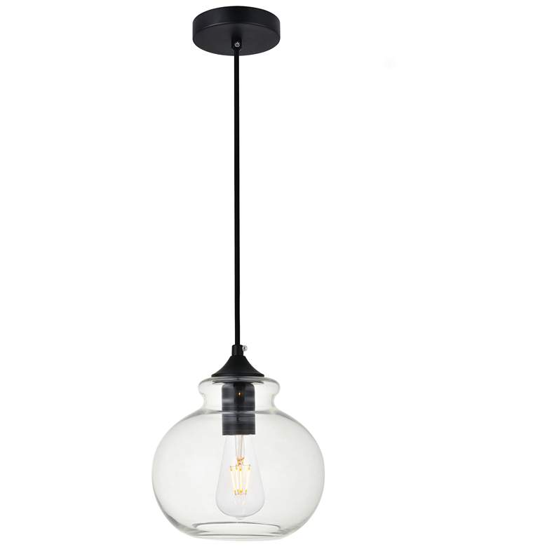 Image 1 Destry 1 Lt Black Pendant With Clear Glass