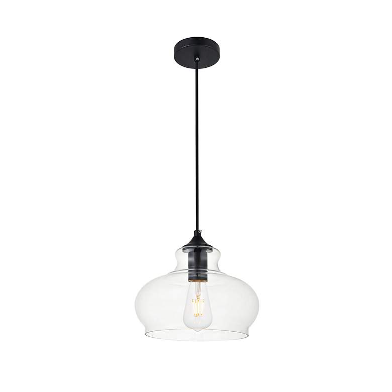 Image 4 Destry 1 Lt Black Pendant With Clear Glass more views