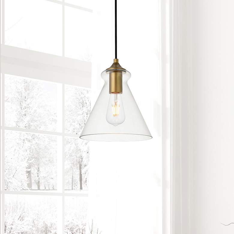 Image 1 Destry 1 Lt Brass Pendant With Clear Glass