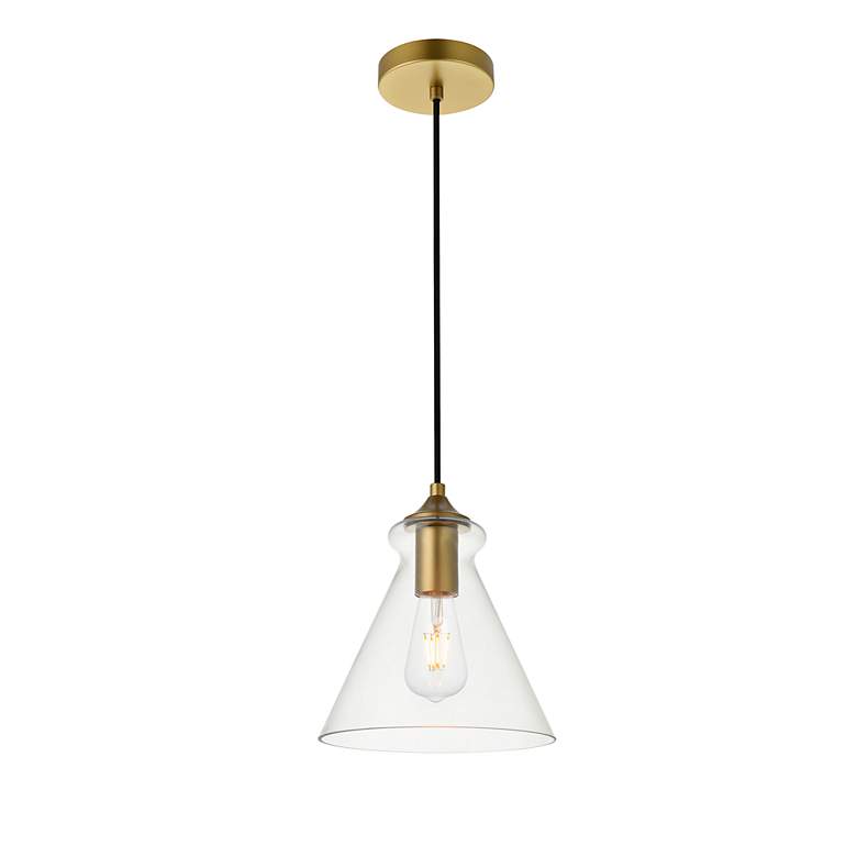 Image 4 Destry 1 Lt Brass Pendant With Clear Glass more views