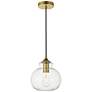 Destry 1 Lt Brass Pendant With Clear Glass