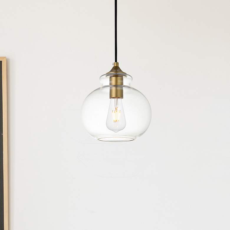 Image 1 Destry 1 Lt Brass Pendant With Clear Glass