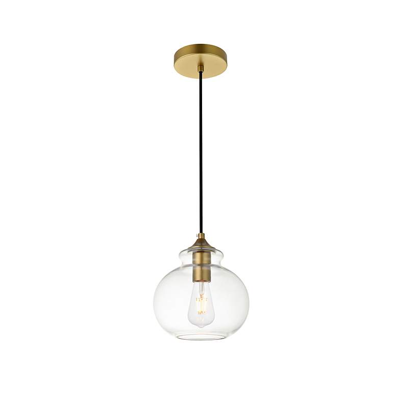 Image 4 Destry 1 Lt Brass Pendant With Clear Glass more views