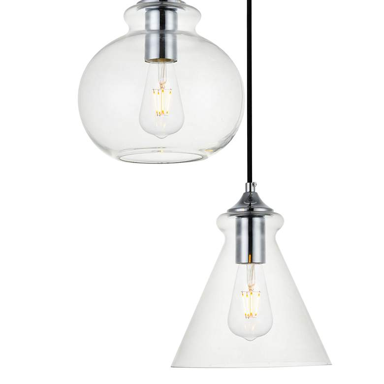 Image 4 Destry 18 1/2"W Chrome Multi-Light Pendant w/ Clear Glass more views