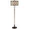 Destry 2-Light Floor Lamp with Faux Wood and Bronze Finish