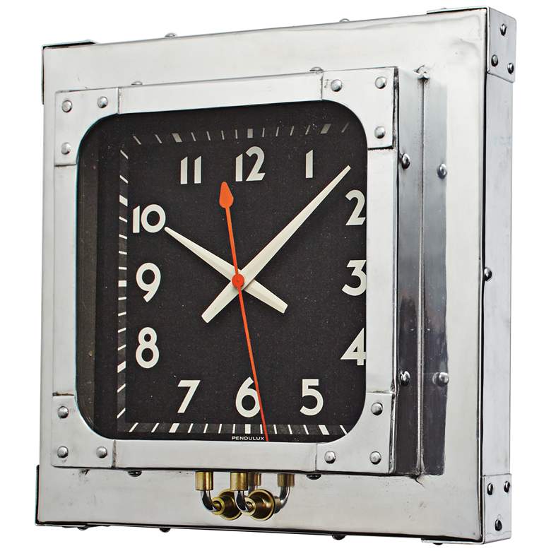 Image 1 Detroit Aluminum 16 inch Square Wall Clock