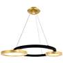 1_Deux Lunes 29" Wide Sun Gold and Black LED Chandelier