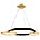 Deux Lunes 29" Wide Sun Gold and Black LED Chandelier